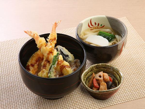 Tempura Rice Bowl and Mini Kishimen Set