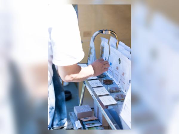 会場に並ぶコーヒー豆