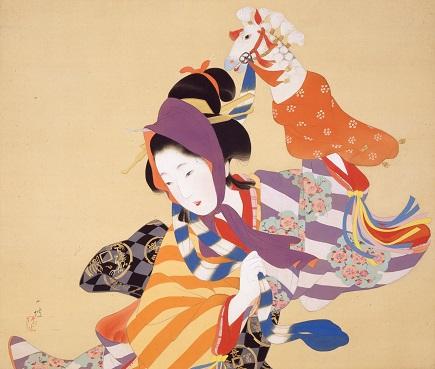 伊藤小坡《春駒の図》昭和12-17年（1937-42）頃　名都美術館