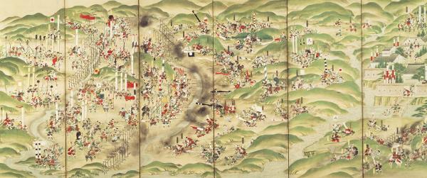 長篠合戦図屏風 六曲一隻 江戸時代18~19世紀 徳川美術館蔵(前期)