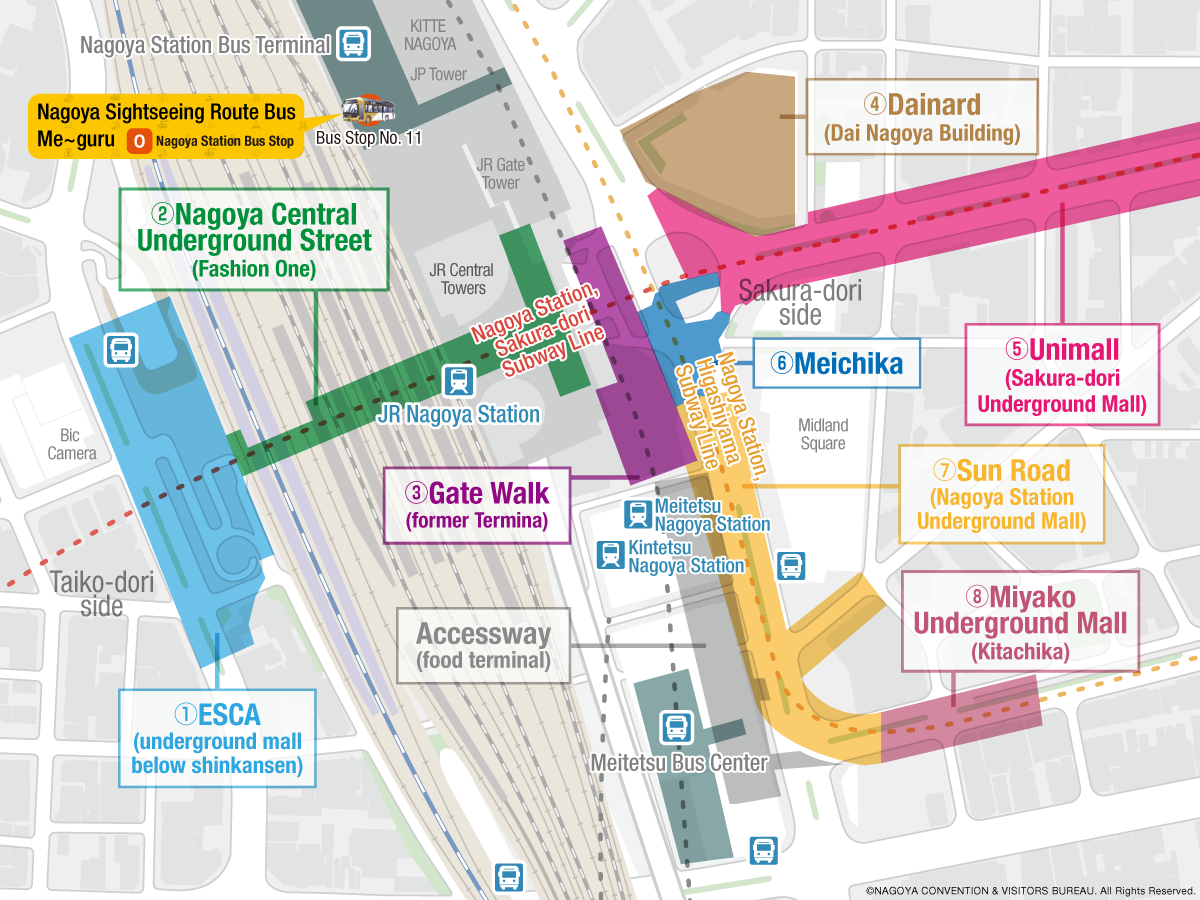 Nagoya Station Underground Shopping Mall Map