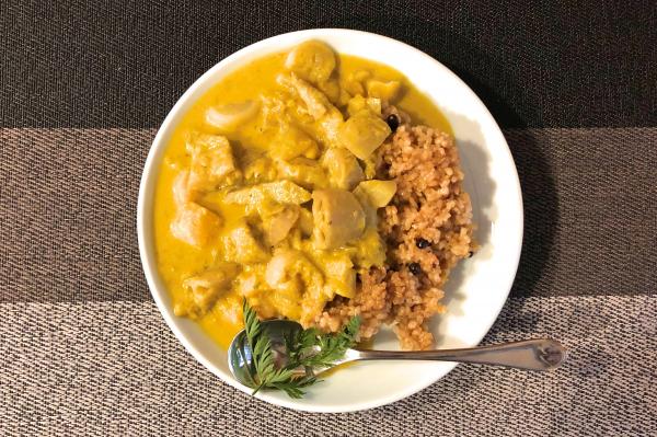 「酵素玄米とベジタブルカレー」