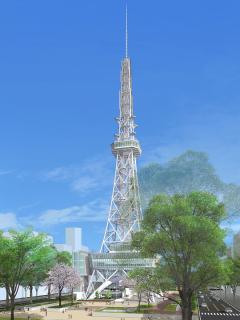 大きく白いテレビ塔